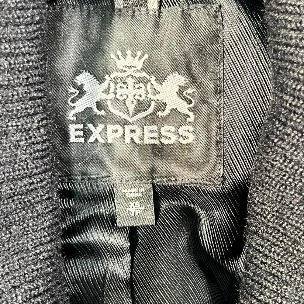 Express Jacket Mens XS Brown Lined Utility Pockets Ribbed Collared Button Front
